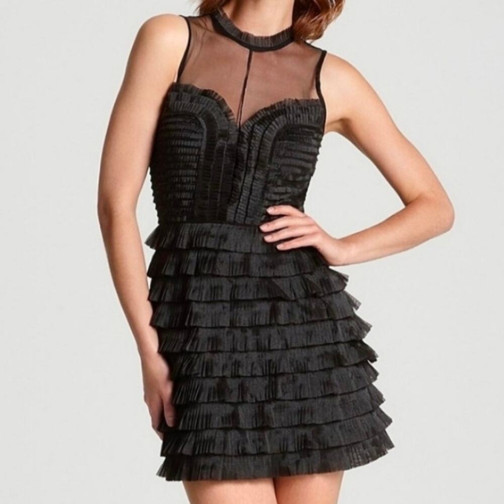 Free People $350 Size 0 Fancy Black Mini Dress